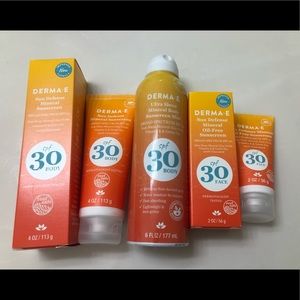 3 FULL SIZE DERMA E SUNCREENS